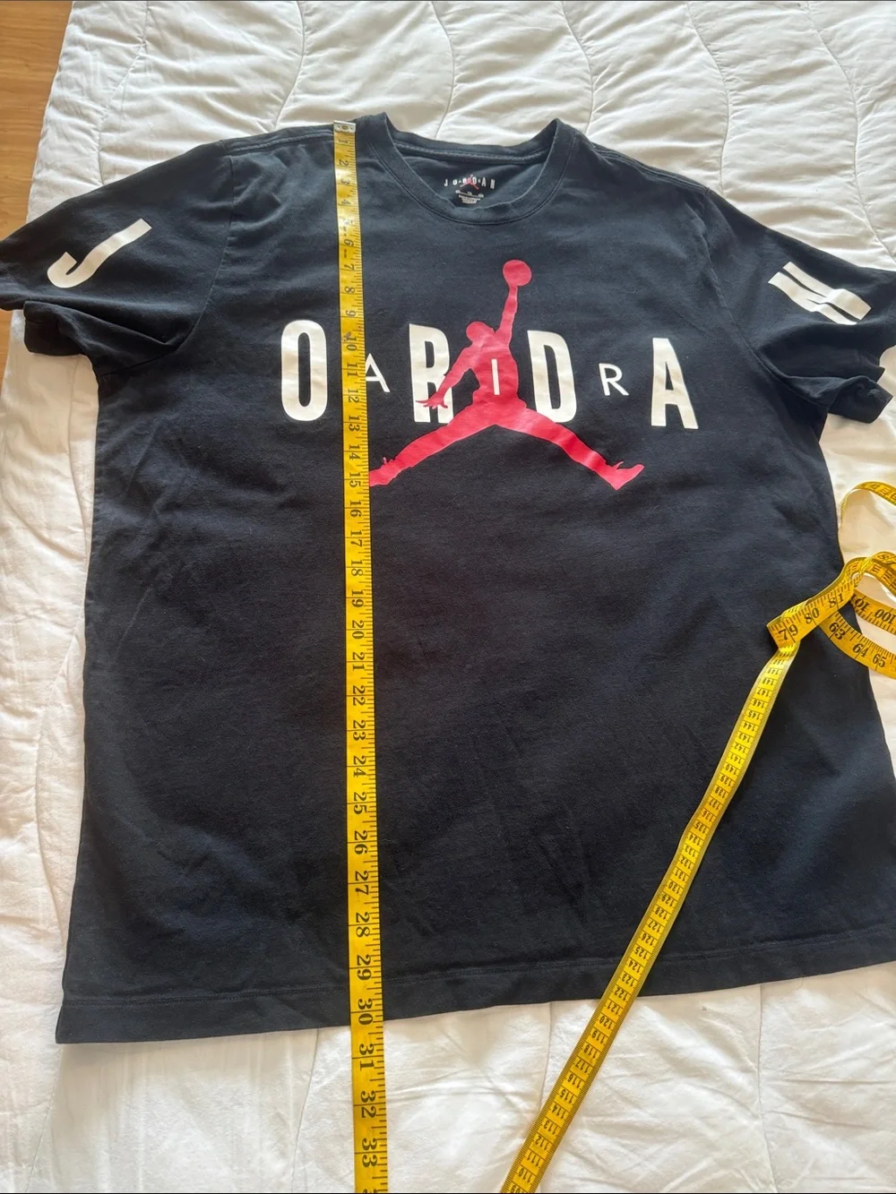 Jordan air black white and red Tshirt